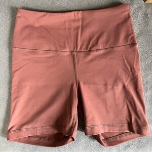 90 Degree By Reflex Women's High-Waisted Bike Shorts in Mocha Brown